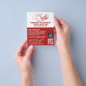 クラシック赤、自動整備士&修理広告ズ チラシ (手)