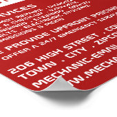 クラシック赤、自動整備士&修理広告ズ ポスター (角)