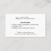 クラシック起業家コンテンポラリー白黒 名刺 (裏面)