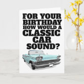 クラシック車おもしろい誕生日カード カード (黄色い花)