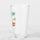 クラシック車でビーチの少女 タンブラーグラス (左)