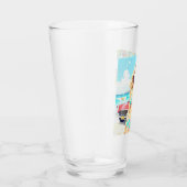 クラシック車でビーチの少女 タンブラーグラス (右)