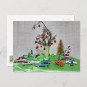 クラシック車のクリスマス シーズンポストカード (正面/裏面)