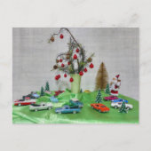 クラシック車のクリスマス シーズンポストカード (正面)