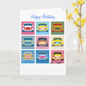 クラシック車のグリーティングカード カード (黄色い花)