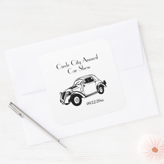 クラシック車のステッカスタマイズカー スクエアシール (封筒)