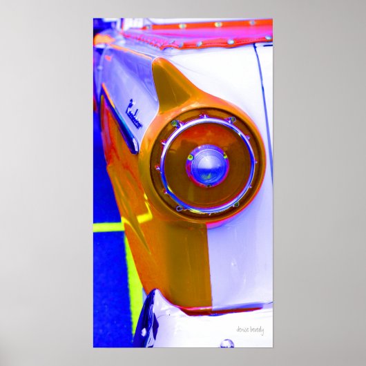 クラシック車のテールライト飽和色 ポスター (正面)