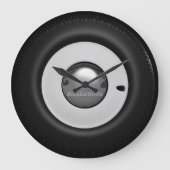 クラシック車のホイールトリムの帽子の時計 ラージ壁時計 (正面)
