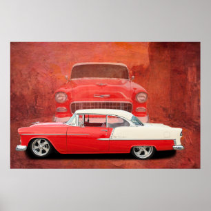 クラシック車のポスター1955 1956 Chevy 55 56 ポスター