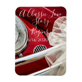 クラシック車のラブストーリーが日付を保存 マグネット