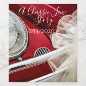 クラシック車のラブストーリー ワインラベル (シングルラベル)