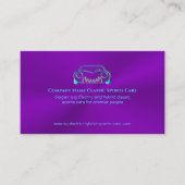 クラシック車のロゴ – アイスブルースポーツカーの紫色 名刺 (正面)