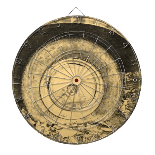 クラシック車の古い車輪 ダーツボード (正面)
