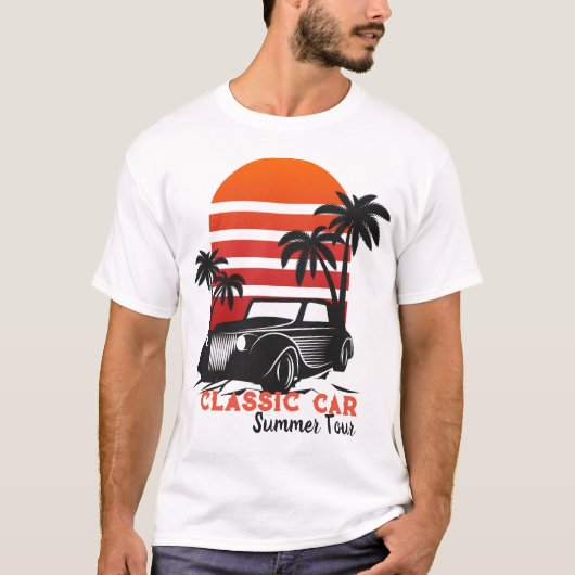 クラシック車の夏のtシャツ tシャツ (正面)