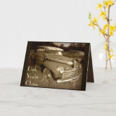 クラシック車の父の日札 カード (黄色い花)