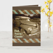 クラシック車の父の日札 カード (黄色い花)