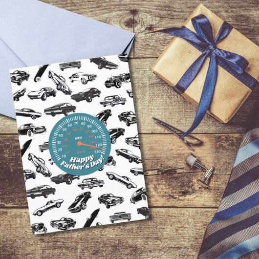 クラシック車の父の日札 サンキューカード