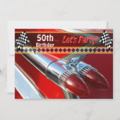 クラシック車の誕生日パーティーへの招待 招待状 (正面)