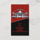 クラシック車の赤い黒いモダン抽象芸術写真 名刺 (裏面)