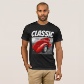 クラシック車の赤改造誕生日Tシャツ Tシャツ (正面フル)
