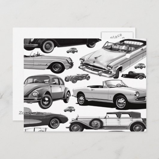 クラシック車はがき ポストカード (正面/裏面)