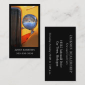 クラシック車イエローとブラック車の 名刺 (正面/裏面)