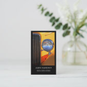 クラシック車イエローとブラック車の 名刺 (スタンド正面)