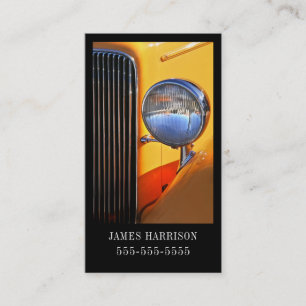 クラシック車イエローとブラック車の 名刺