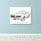 クラシック車スケッチIV キャンバスプリント (インサイチュ (ウッドフロア))