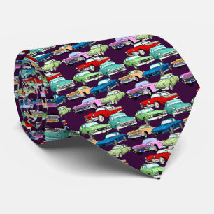 クラシック車パープルタイ ネクタイ