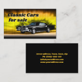 クラシック車ブラックヴィンテージ自動車 名刺 (正面/裏面)
