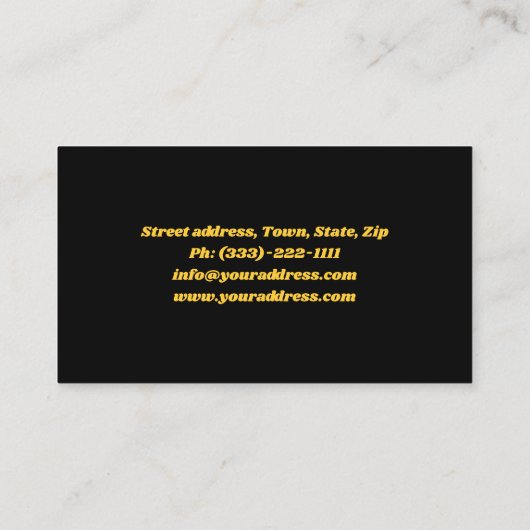 クラシック車ブラックヴィンテージ自動車 名刺 (裏面)