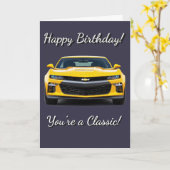 クラシック車ムームあなたはAクラシック誕生日 カード (黄色い花)