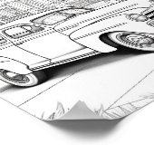 クラシック車大人の着色 ポスター (角)