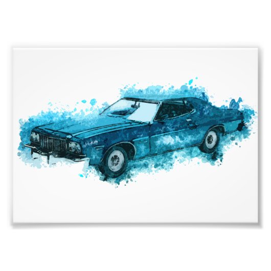 クラシック車改造のヴィンテージターボドリフト フォトプリント            (正面)