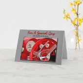 クラシック車誕生日カード カード (黄色い花)