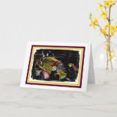 クラシック車誕生日カード カード (黄色い花)