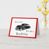 クラシック車誕生日 カード (黄色い花)