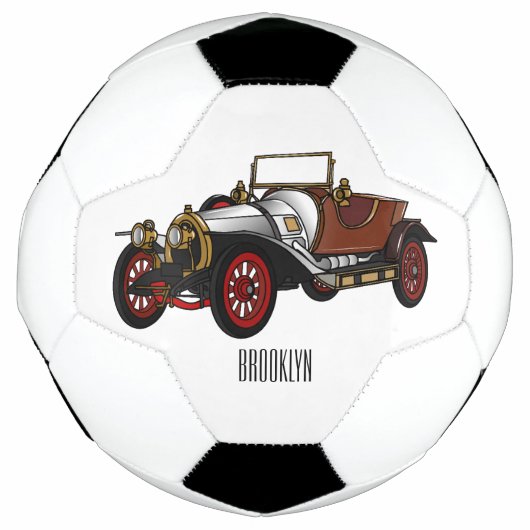 クラシック車1920漫画イラストレーション サッカーボール (正面)
