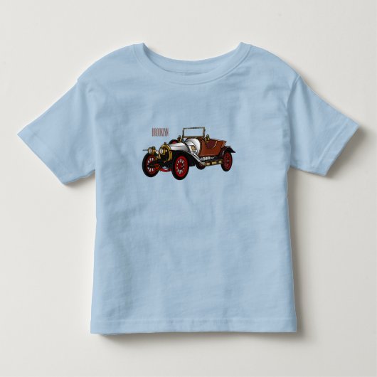 クラシック車1920漫画イラストレーション トドラーTシャツ (正面)