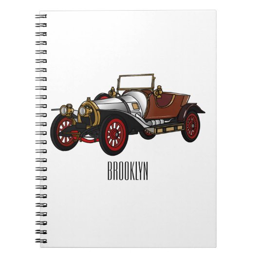 クラシック車1920漫画イラストレーション ノートブック (正面)