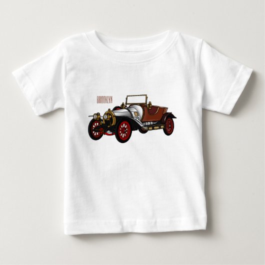 クラシック車1920漫画イラストレーション ベビーTシャツ (正面)