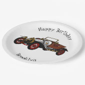 クラシック車1920漫画イラストレーション ペーパープレート (アングル)