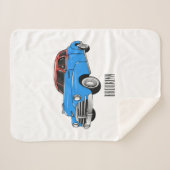 クラシック車1948漫画イラストレーション シェルパブランケット (正面(横))