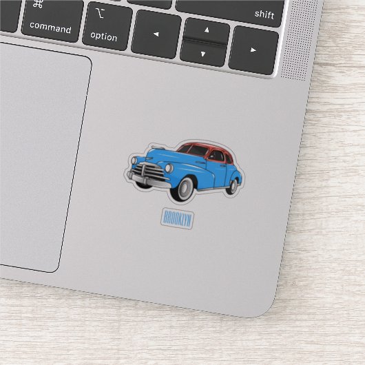 クラシック車1948漫画イラストレーション シール (詳細)