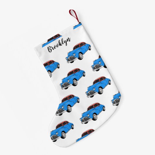 クラシック車1948漫画イラストレーション スモールクリスマスストッキング (裏面 (吊り時))