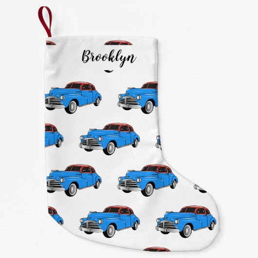 クラシック車1948漫画イラストレーション スモールクリスマスストッキング (正面)