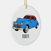 クラシック車1948漫画イラストレーション セラミックオーナメント (右)