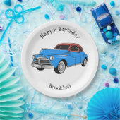 クラシック車1948漫画イラストレーション ペーパープレート (パーティー)