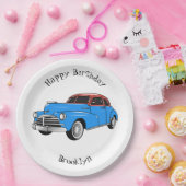 クラシック車1948漫画イラストレーション ペーパープレート (パーティー)